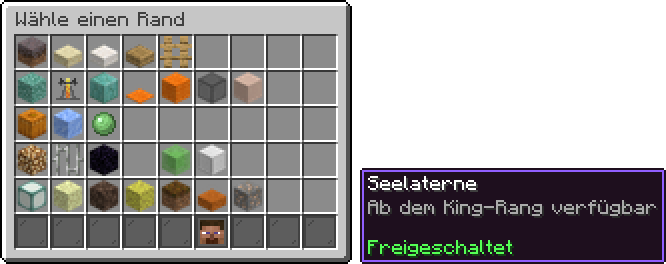 Menü Wähle einen Rand, Reihen nach Rang sortiert